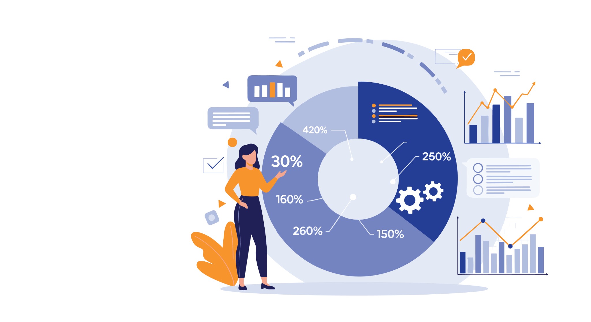 Business analytics and strategy illustration